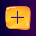 Plus glossy ui button with pixelated color icon Royalty Free Stock Photo