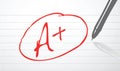 A plus grade Royalty Free Stock Photo