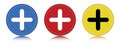 Plus icon flat round button set illustration Royalty Free Stock Photo