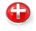 Plus icon on glossy red round button Royalty Free Stock Photo