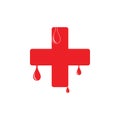 Plus medical blood donor symbol decoration vector