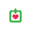 Plus medical heart protect symbol vector