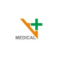 Plus medical staircase symbol vector medical process symbol vector Royalty Free Stock Photo