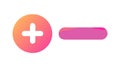 Plus and Minus Button Icons in Vibrant Gradient, vector design Generative AI Royalty Free Stock Photo