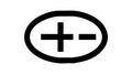 Plus and minus icon in oval, dual control button, vector design Generative AI Royalty Free Stock Photo