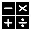Plus, minus, multiply and devide to mathematics symbol, education maths icon, web element vector illustration design Royalty Free Stock Photo