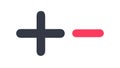 Plus Minus Symbols Icon, Basic Math Operators, Calculation, vector design Generative AI Royalty Free Stock Photo
