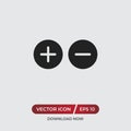 Plus and minus vector icon in modern design style for web site and mobile app