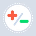 Plus minuse positive and negative HIV AIDS icon healthcare medical service logo medicine and health symbol concept flat