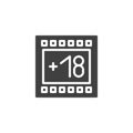 Plus 18 Movie vector icon