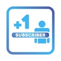 Plus one subscriber web icon Royalty Free Stock Photo
