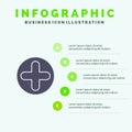 Plus, Sign, Hospital, Medical Solid Icon Infographics 5 Steps Presentation Background Royalty Free Stock Photo