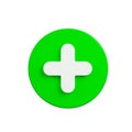 Plus sign, medical cross-round green circle button with plus . Health care. Medical symbol of emergency Royalty Free Stock Photo