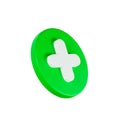 Plus sign, medical cross-round green circle button with plus. Health care. Medical symbol of emergency Royalty Free Stock Photo