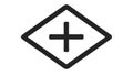 Plus sign in rhombus shape, unique add button, vector design Generative AI Royalty Free Stock Photo