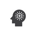 Plus signs in human head vector icon Royalty Free Stock Photo