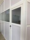 Plus size aluminum glazed partitions for an temporary office and installed by an experienced technician for an warehouse