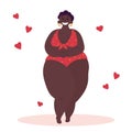Plus size body positive african american woman