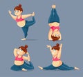 Plus Size Fitness Woman Doing Yoga Vector Illustration Royalty Free Stock Photo