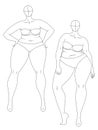 Plus Size 10 Heads Fashion Figure Templates