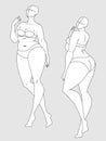 Plus Size 10 Heads Fashion Figure Templates