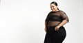 Plus size model in studio shoot Royalty Free Stock Photo