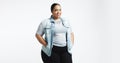 Plus size model in studio shoot Royalty Free Stock Photo