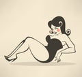 Plus size pin up girl Royalty Free Stock Photo