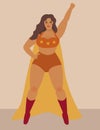 Plus size super hero woman. Body positive concept. Attractive overweight woman. For Fat acceptance movement no fatphobia