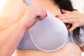 Plus size woman big breast wearing bra Royalty Free Stock Photo