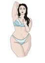 plus size woman body illustration
