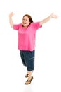 Plus Sized Model - Jump For Joy Royalty Free Stock Photo