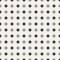 Plus & square symbo dot seamless pattern monochrome or two color Royalty Free Stock Photo