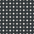 Plus & square symbo dot seamless pattern monochrome or two color Royalty Free Stock Photo