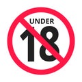 Under 18 forbidden icon sign vector illustration.