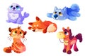 Plush animals, cute soft toys for babies Royalty Free Stock Photo