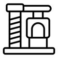 Plush cat scratcher and sleeper icon outline vector