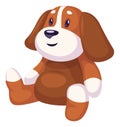 Plush dog. Soft stuffed animal. Cartoon toy icon Royalty Free Stock Photo