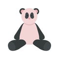 Plush panda animal semi flat color vector object