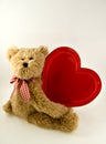 Plush Teddy Bear with Big Red Heart