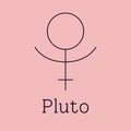 Pluto astrological and zodiac symbol