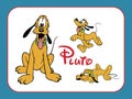 Pluto disney cartoon illustration vector editorial set