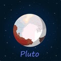 Pluto is a dwarf planet in the Kuiper belt, a ring of bodies beyond Neptune. It was the f Royalty Free Stock Photo