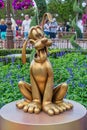 Pluto Gold Statue 50th Anniversary Disney