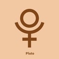 Pluto. Planet symbol. Vector color sign. Astrological calendar. Jyotisha. Hinduism, Indian or Vedic astrology