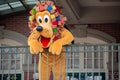 Pluto waving from the balcony at Walt Disney World Railroad in Halloween season at Magic Kingdom 4 Royalty Free Stock Photo