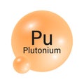Plutonium element icon. Orange gradient spheres. Vector chemistry symbol. Shiny reflective design. Royalty Free Stock Photo