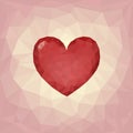 Plygon heart on triangle background. Vector