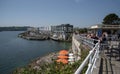 Waterfront, Plymouth, UK. Coffee shop and customers Royalty Free Stock Photo