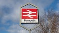 PLYMOUTH, DEVON, UK - March 06 2020: Sign for Plymouth train station Royalty Free Stock Photo